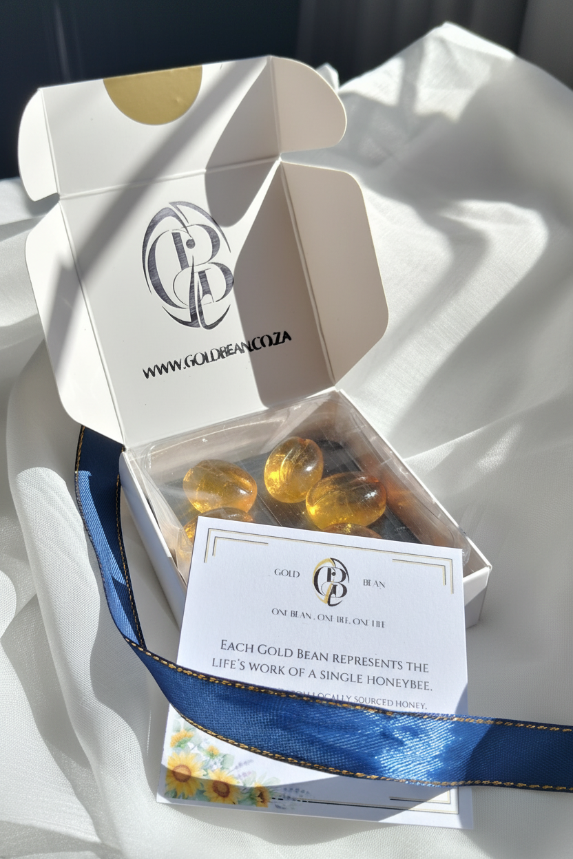 The Ritual Box open, revealing 6 handcrafted South African honey beans